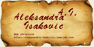 Aleksandra Isaković vizit kartica